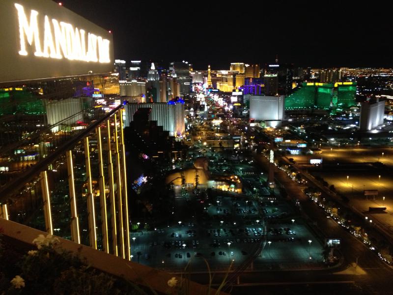 The Strip as seen from the Mandalay Bay Casino, Las Vegas, Nevada.