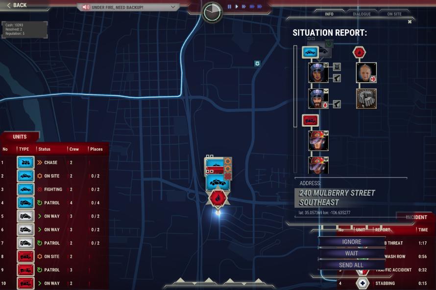 Even on very high resolutions, 911 Operator's user interface gets cluttered. 911 Operator interface.
