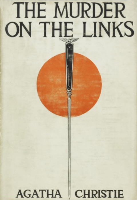 Book cover, The Murder on the Links by Agatha Christie.
