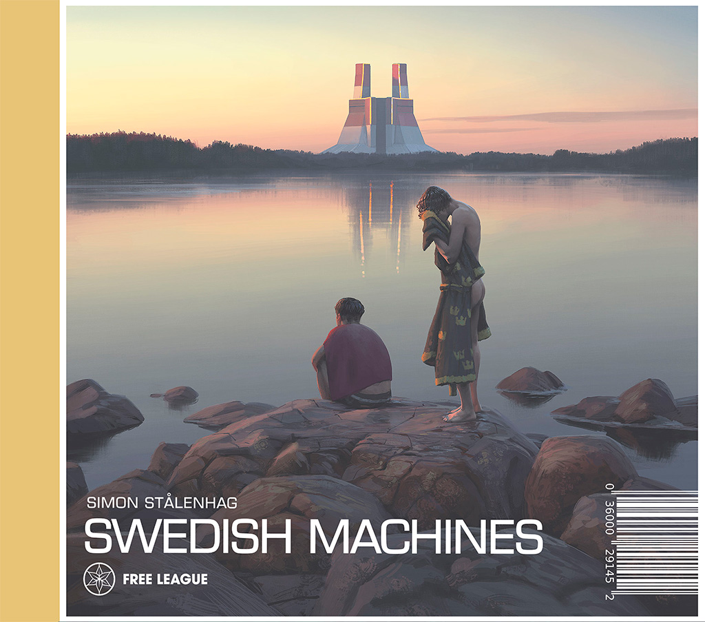 Book cover, Swedish Machines - Sunset at Zero Point by Simon Stålenhag.