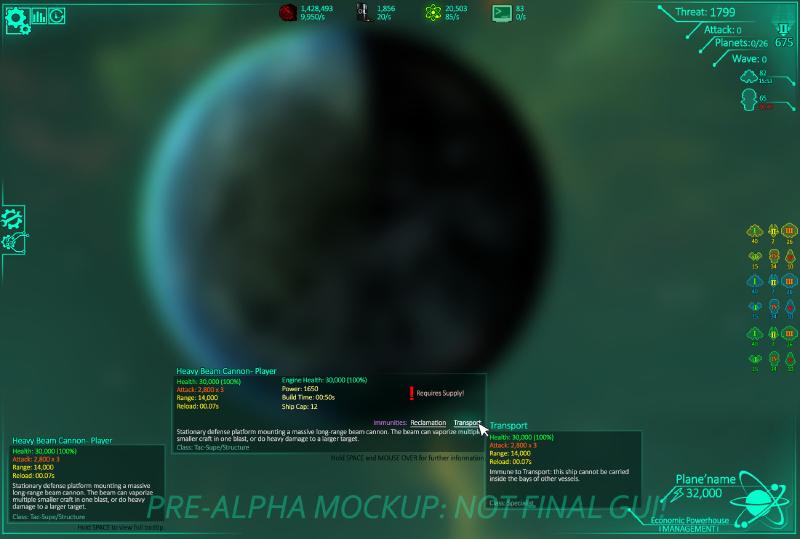 AI War 2 early interface mockup.