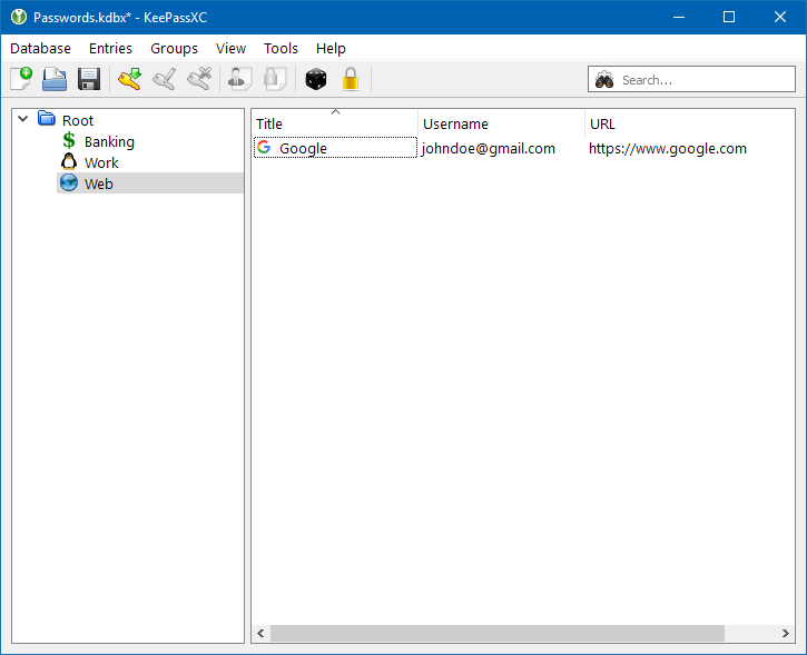 KeePassXC on Windows.