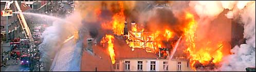 Major fire in Trondheim, Norway 07.12.2002