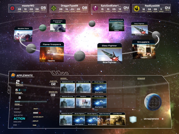 The Core Worlds Digital main UI.