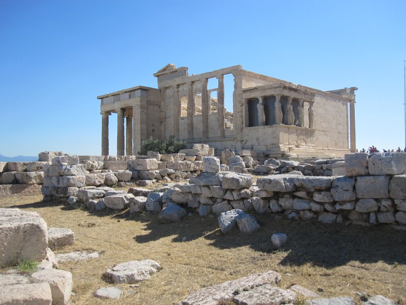 The Erechtheion at the Acropolis of Athens.