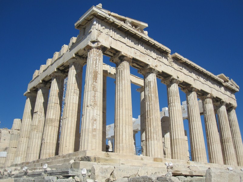 The Parthenon of the Acropolis of Athens.