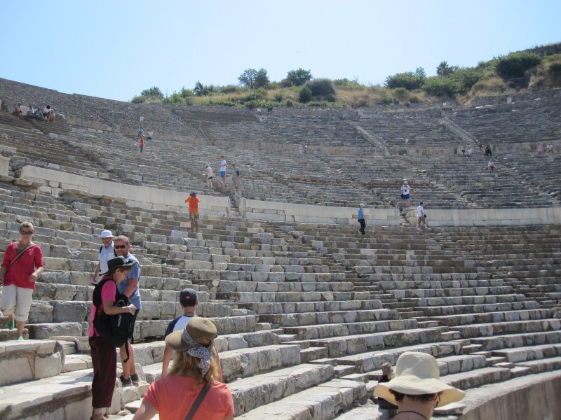 The theatre in Ephesus, capable of holding 25,000 spectators. The theatre in Ephesus, capable of holding 25,000 spectators.