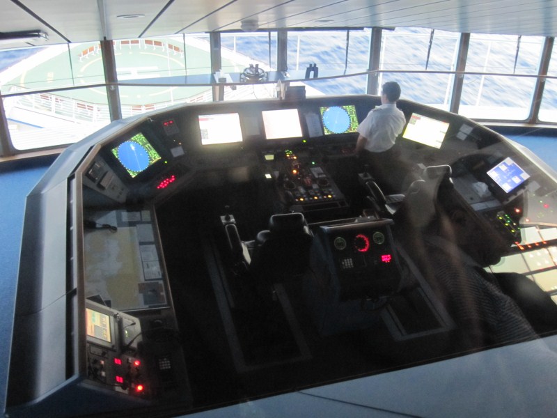 Interior view of the bridge of the Navigator of the Seas.