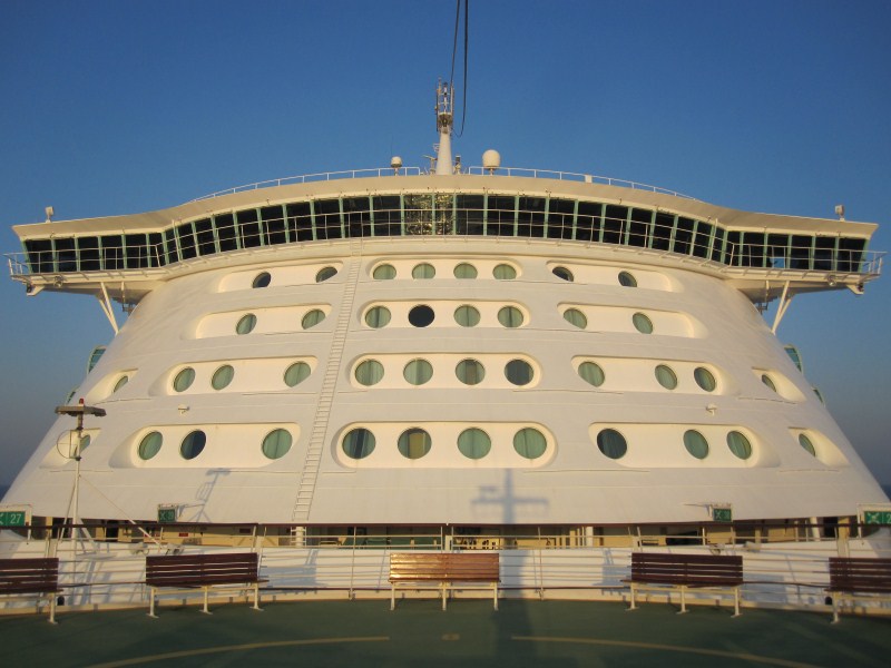 Exterior view of the bridge of the Navigator of the Seas.