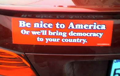 Democracy bumper sticker