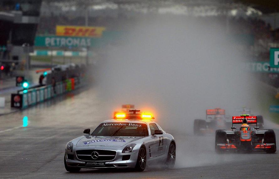 Safety car leads the field. Formula One World Championship, Rd 2, Malaysian Grand Prix, Race, Sepang, Malaysia, Sunday, 25 March 2012. © Sutton Images. No reproduction without permission. Safety car leads the field. Formula One World Championship, Rd 2, Malaysian Grand Prix, Race, Sepang, Malaysia, Sunday, 25 March 2012. © Sutton Images. No reproduction without permission.
