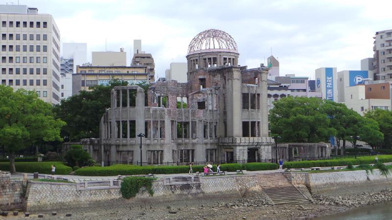 The A-bomb Dome, the building closest to the hypocenter of the nuclear bomb that remained at least partially standing.