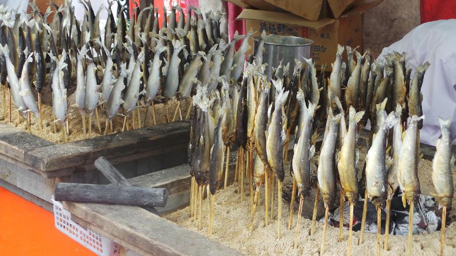 Fish on a stick. Fish on a stick.