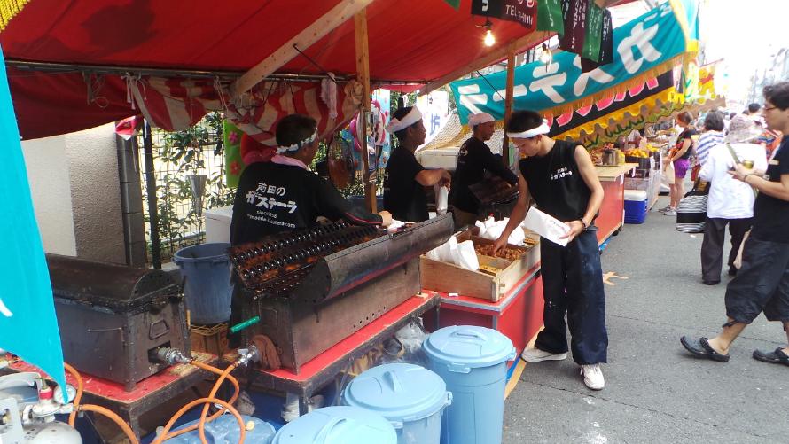 As part of the Gion Matsuri festival, parts of the city was closed off for vehicles and local merchants started selling all kinds of stuff. As part of the Gion Matsuri festival, parts of the city was closed off for vehicles and local merchants started selling all kinds of stuff.