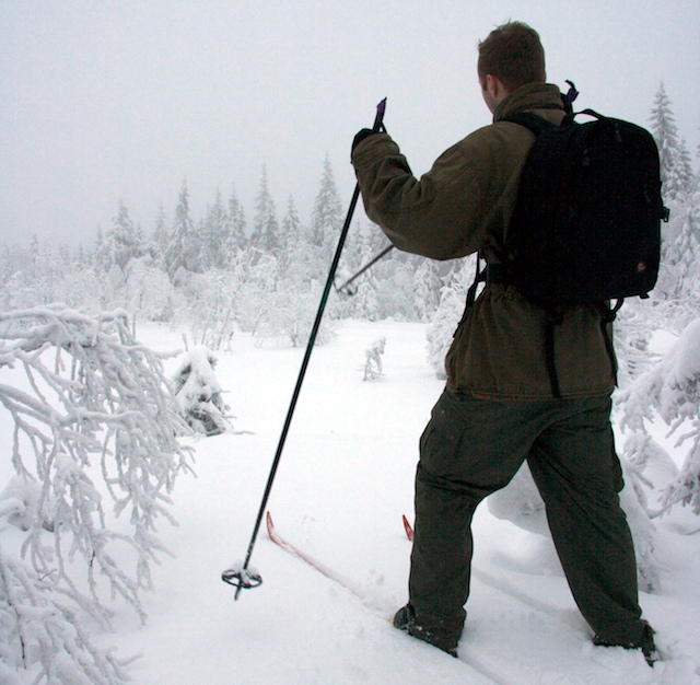 Me skiing in the wild. Wow.