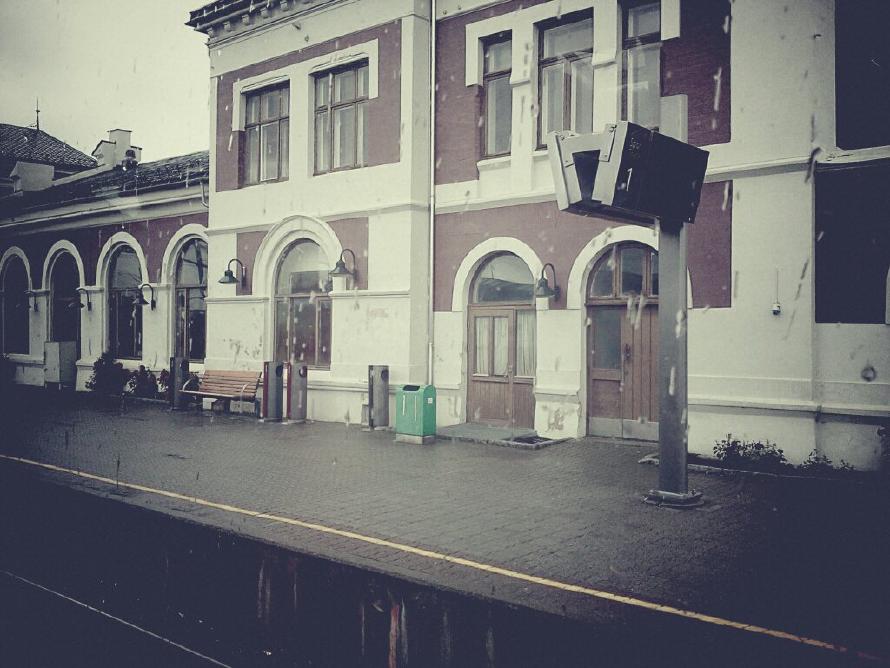 On a new train at Hamar. On a new train at Hamar.