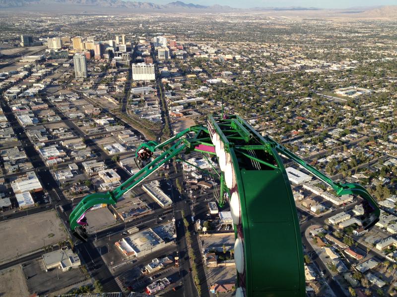 From the top of the Stratosphere Casino, Las Vegas, Nevada.