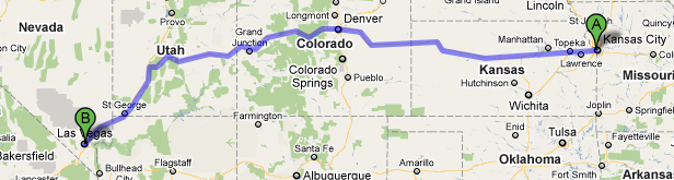 USA 2010 Tour as of right now: Kansas City to Las Vegas