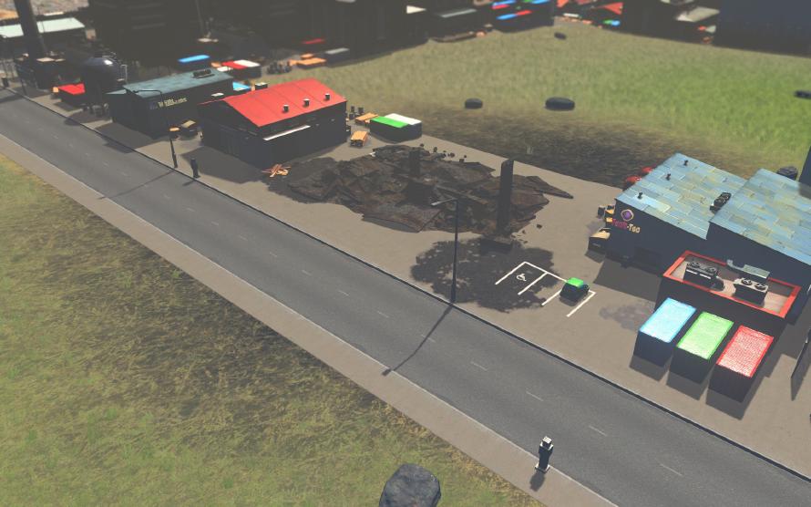 The unfortunate aftermath of not having a fire station. Burnt down factory.