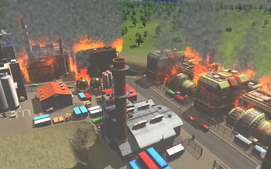 Now is a good time to build a fire station. An entire city block on fire.