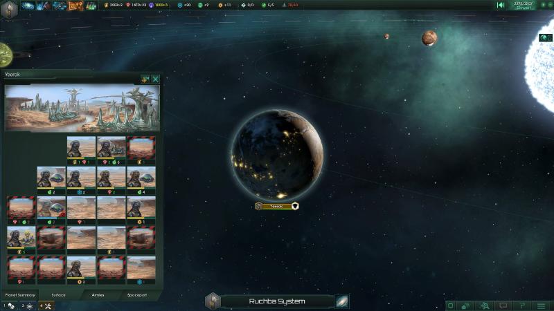 Stellaris: Planet management.