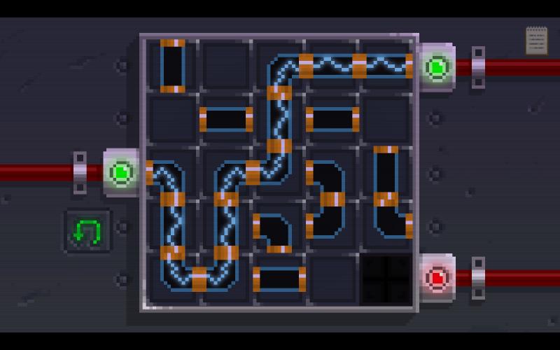 Screenshot from The Darkside Detective showing a pipe puzzle game.
