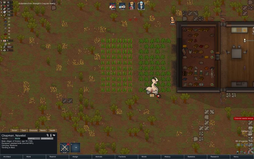 The thrumbo stomps on a poor visitor. The thrumbo stomps on a poor visitor.