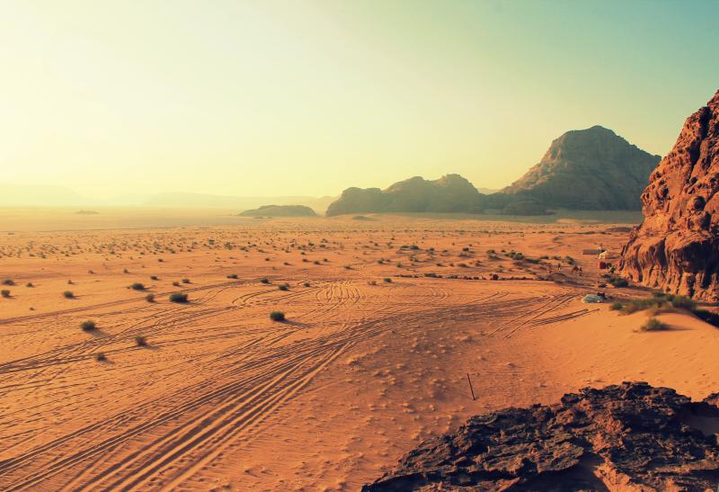 A desert wasteland.