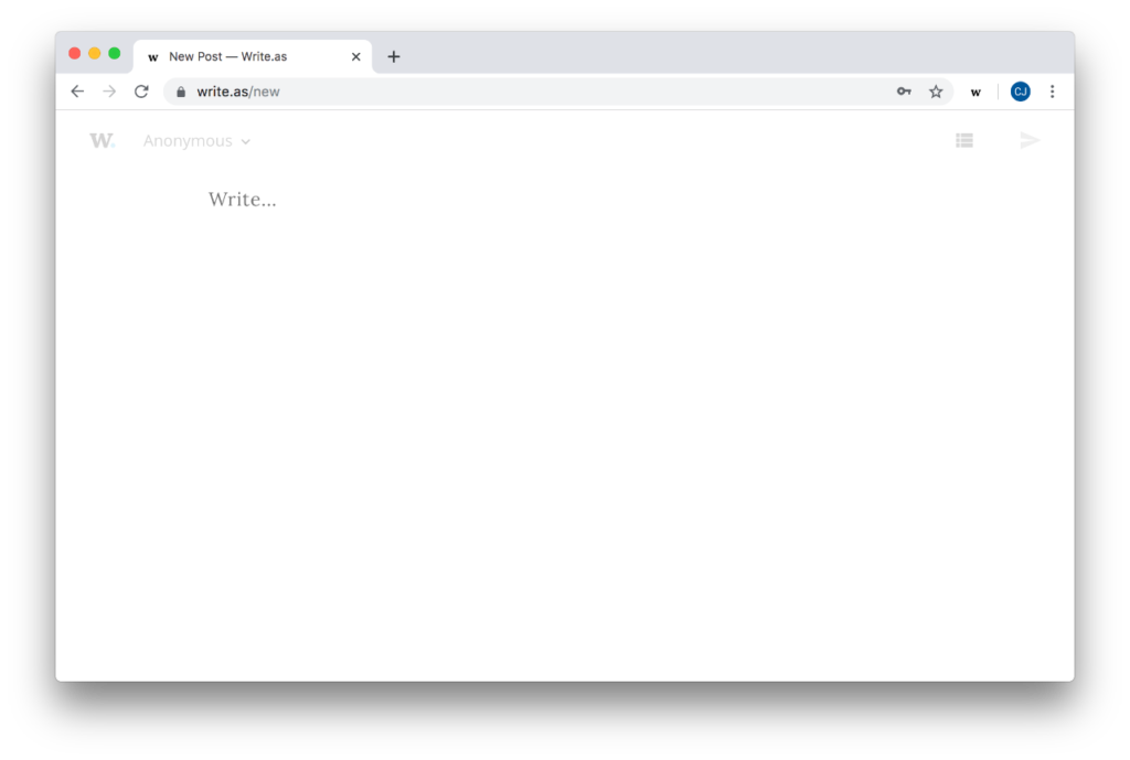 The WriteFreely distraction-free editor. The WriteFreely distraction-free editor.